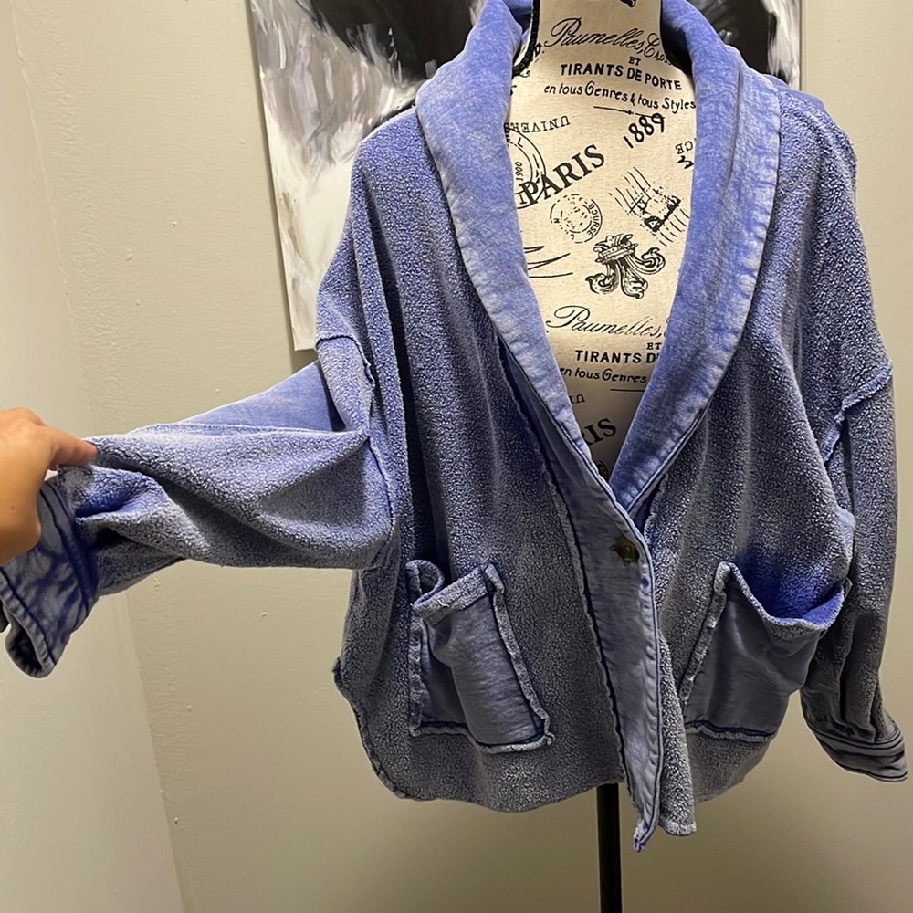 Washed blue cotton jacket